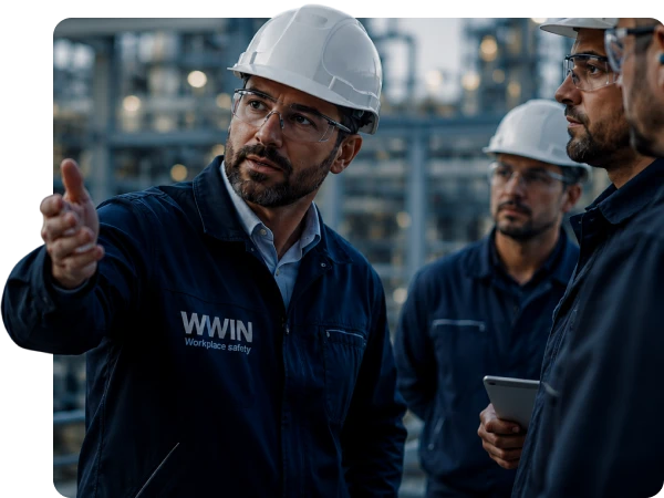 Consultoria WWIN em campo — liderança e gestão de segurança industrial